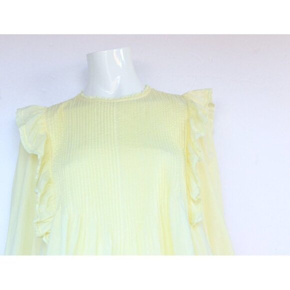 Wilfred Women's Size XXS Yellow Elia Dress La Boheme Long Sleeve Cotton Prairie - Picture 3 of 9